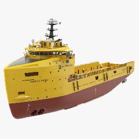 Platform Supply Vessel Rigged 3D Model 3D model